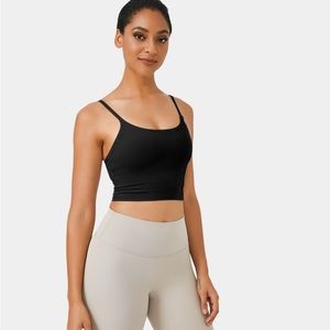 NWT HALARA InnMy Feels Basic Padded Workout Cropped Tank Top, Medium, Black
